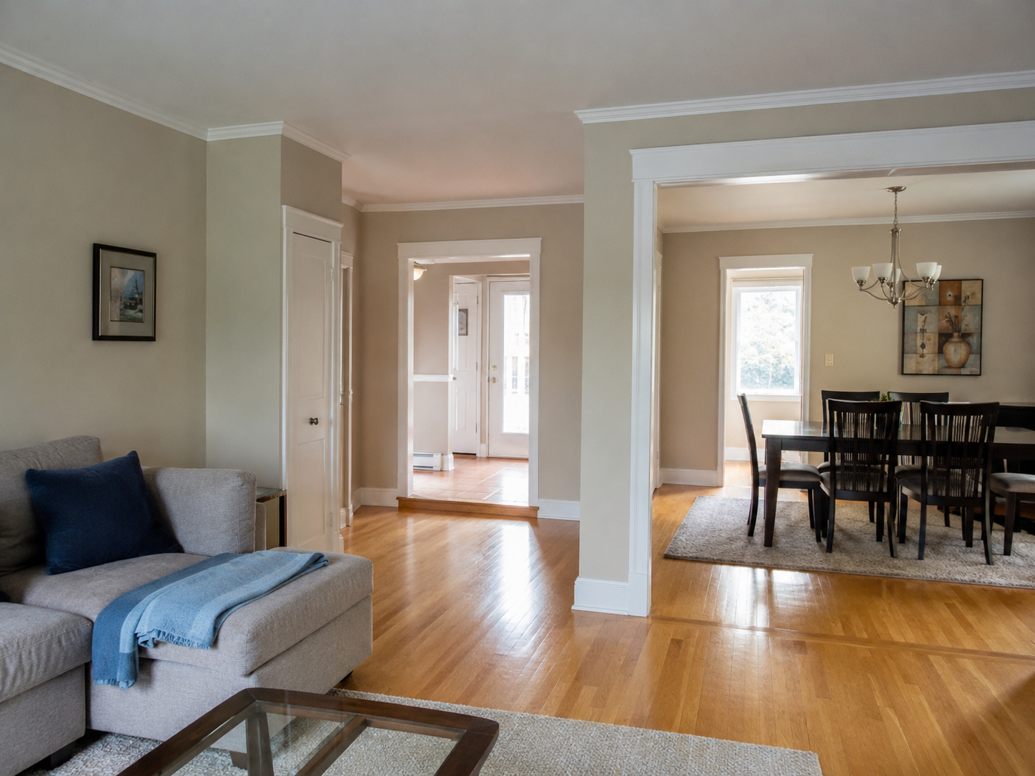 Freshly repainted rooms in a Montreal family home